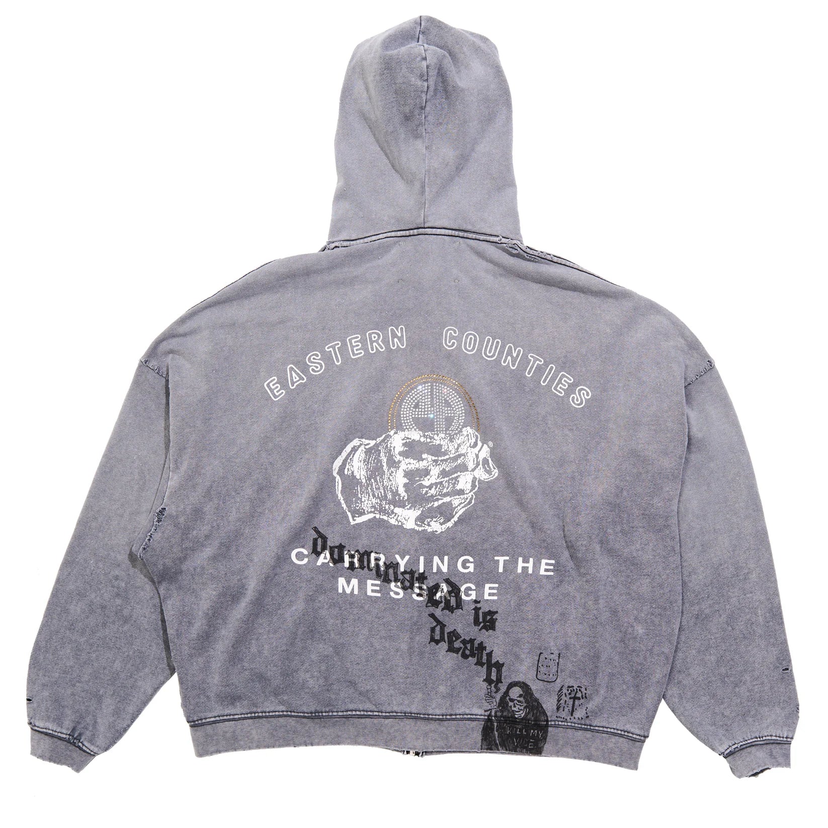 Paly hollywood CARRYING THE MESSAGE ZIP HOODIE
