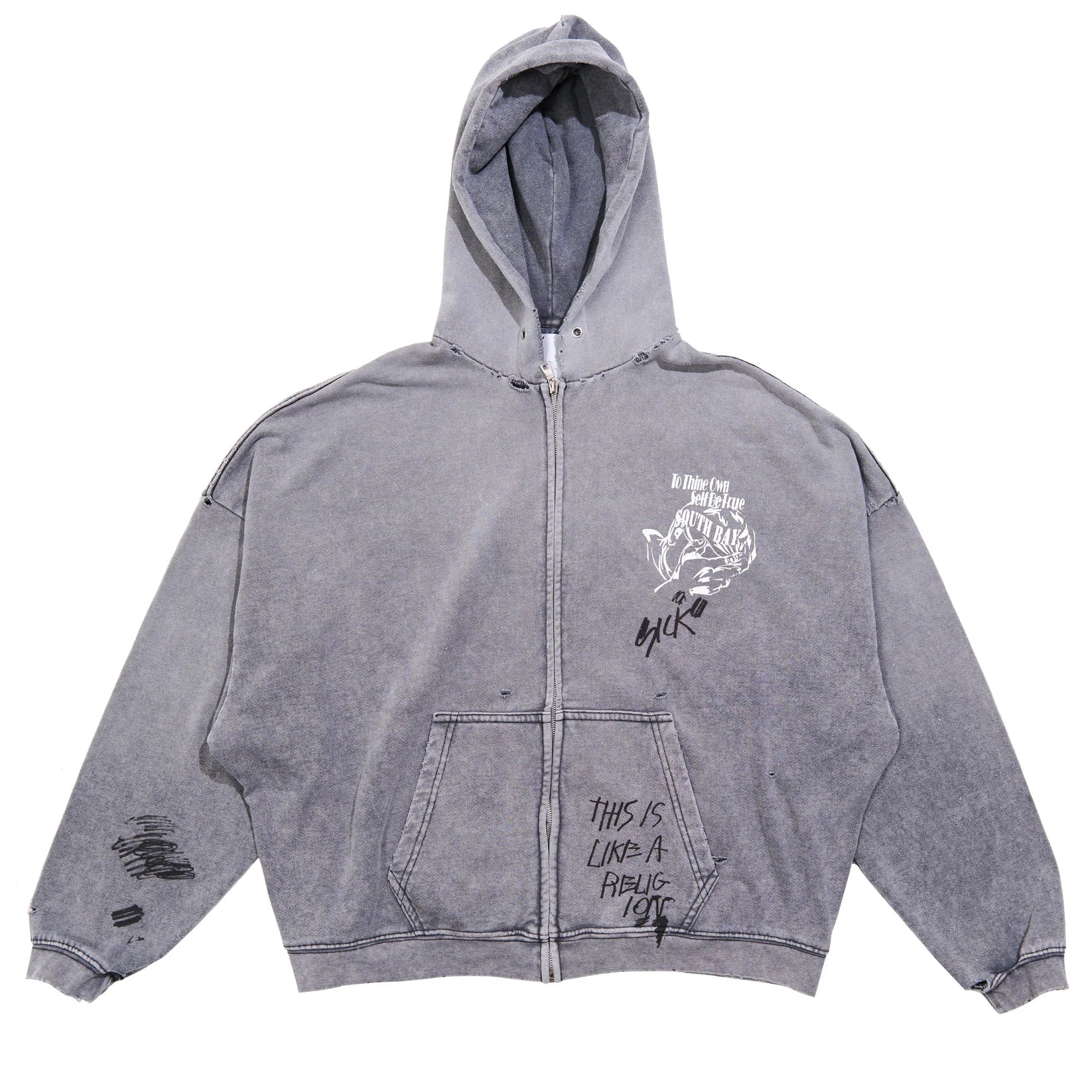 Paly hollywood CARRYING THE MESSAGE ZIP HOODIE