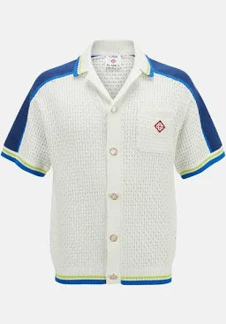 Casablanca Men's Crochet Shirt, White